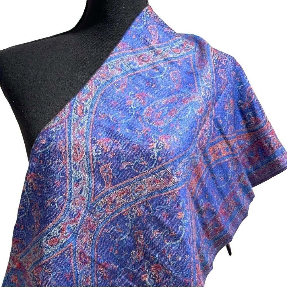 Elegant Shawl in Royal Blue - Versatile Wrap, Stole, Scarf, Veil in Soft Rayon